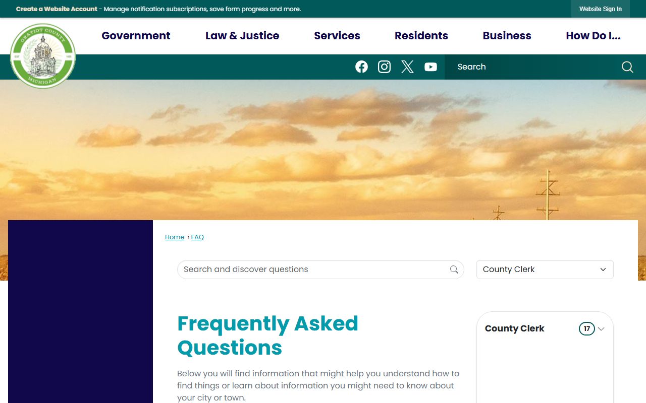 Gratiot County Clerk records office and public FAQ