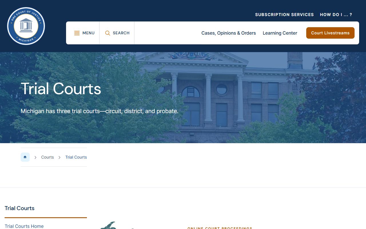 Gratiot County court dockets Michigan trial courts overview