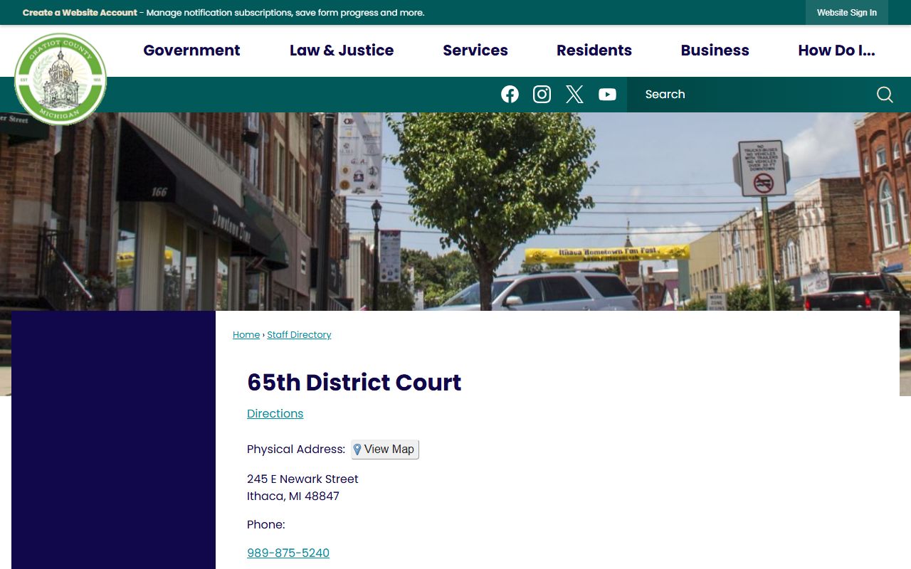 Gratiot County Circuit Court and district court staff page
