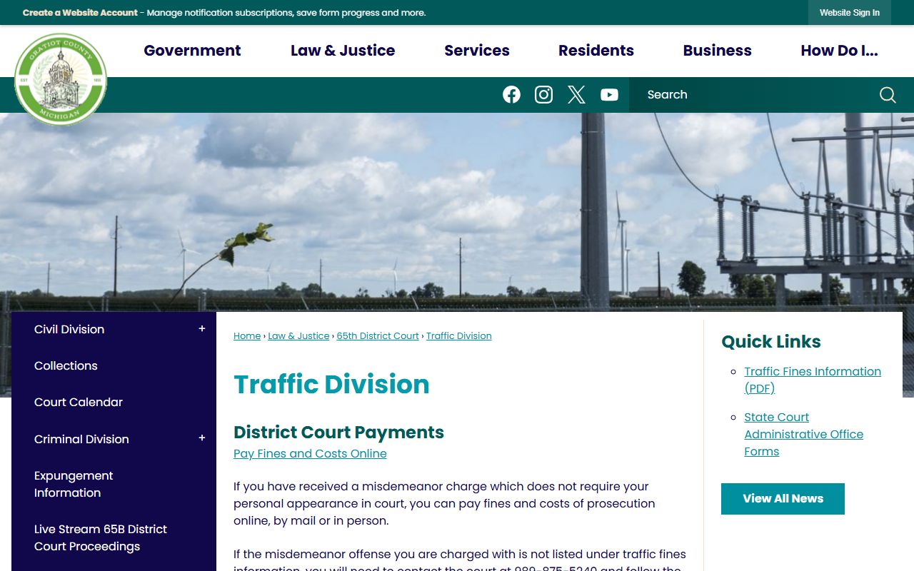 Gratiot County traffic court records